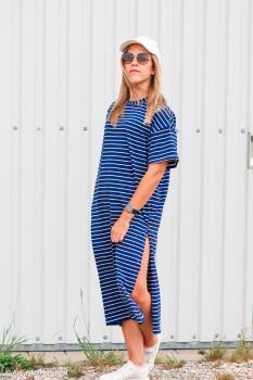 Preview: Baumwolljersey Isa Streifen Blau/Weiß  by Swafing